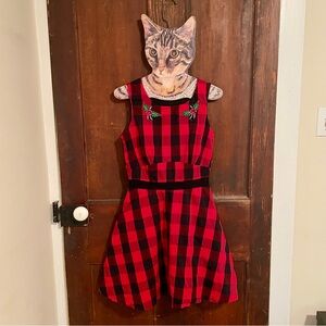 Sourpuss red and black gingham dress